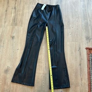 AF faux leather flares with split ankle hem